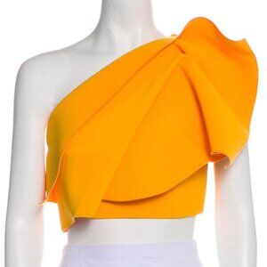 Acler | Anderson One-Shoulder Cady Crop Top In Yellow Size:  4/Small
